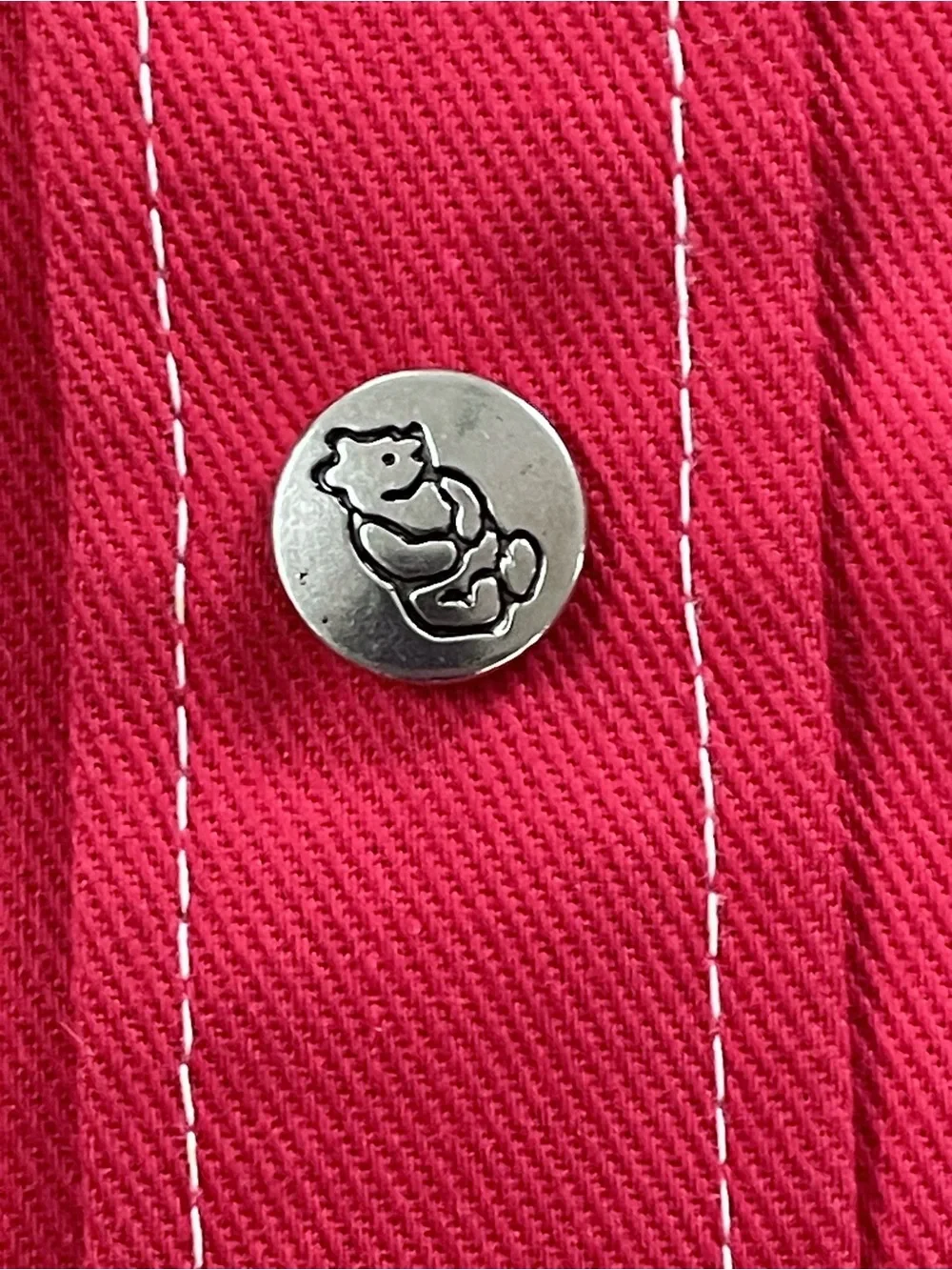 Vintage 1970s Sears Disney Winnie-the-Pooh Red Canvas Jacket, Size 5